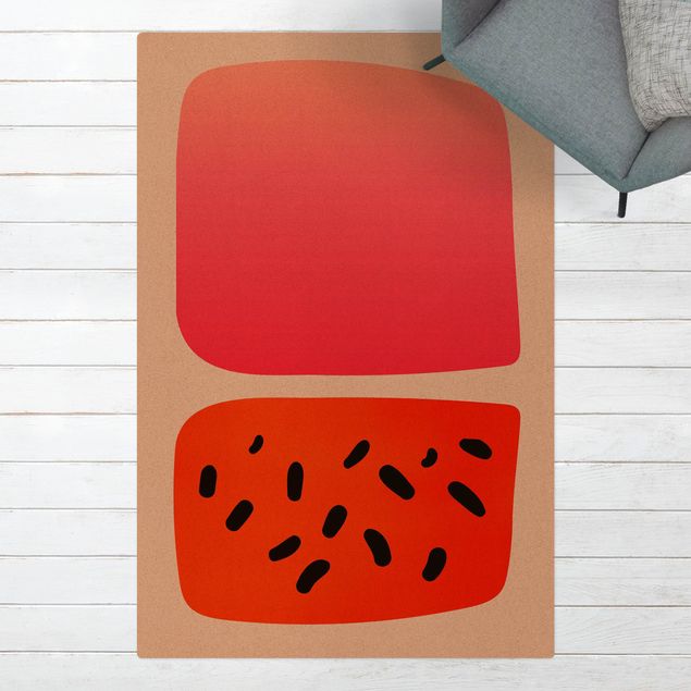 tappeto design moderno Forme astratte - Melone e rosa