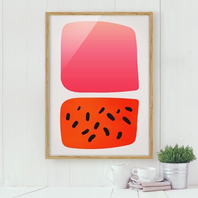 Quadri moderni   Forme astratte - Melone e rosa