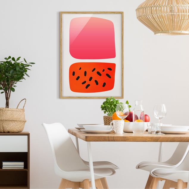 Riproduzione quadri famosi Forme astratte - Melone e rosa