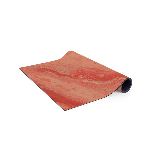 tappeto grande Marmorizzazione astratta Rosa salmone