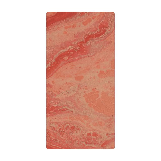 Tappetino di sughero - Marmorizzatura astratta rosa salmone - Formato verticale 1:2