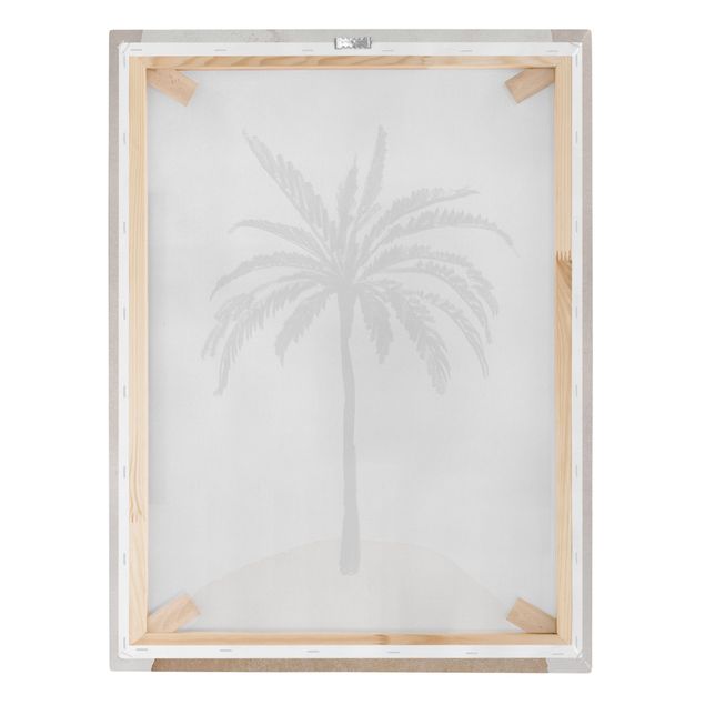Stampa su tela - Isola di palme astratta con luna - Formato verticale 3:4