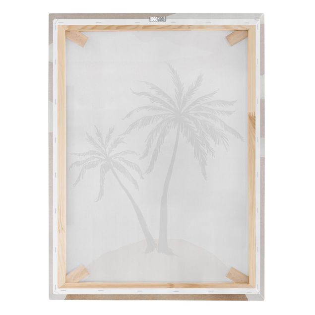Stampa su tela - Isola di palme astratta - Formato verticale 3:4