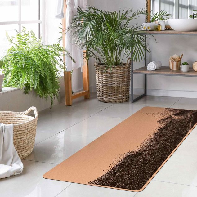 tappeto cucina nero Paesaggio astratto di puntini Atlante