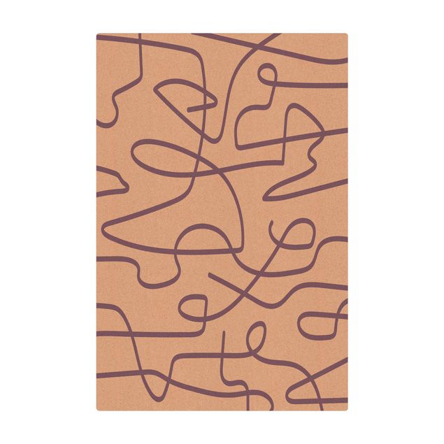 Tappetino di sughero - Fiume di linee astratto lilla - Formato verticale 2:3