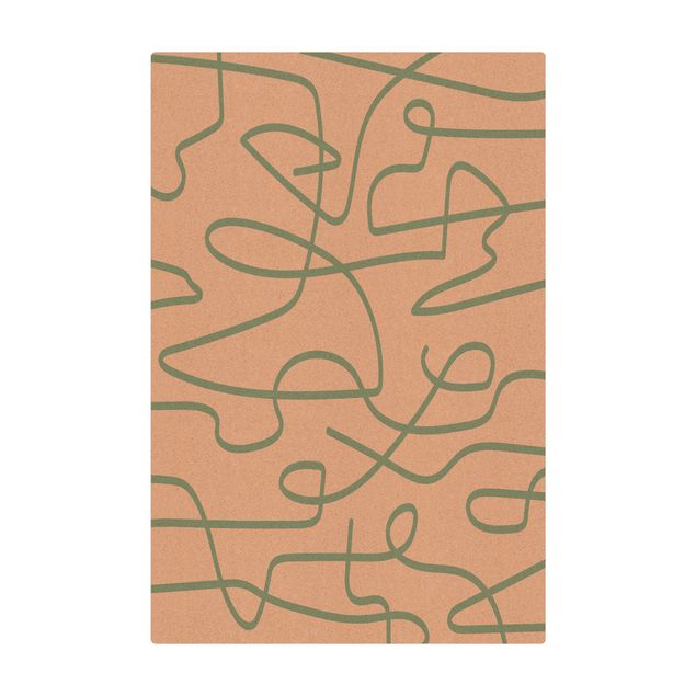 Tappetino di sughero - Fiume di linee astratto verde menta - Formato verticale 2:3