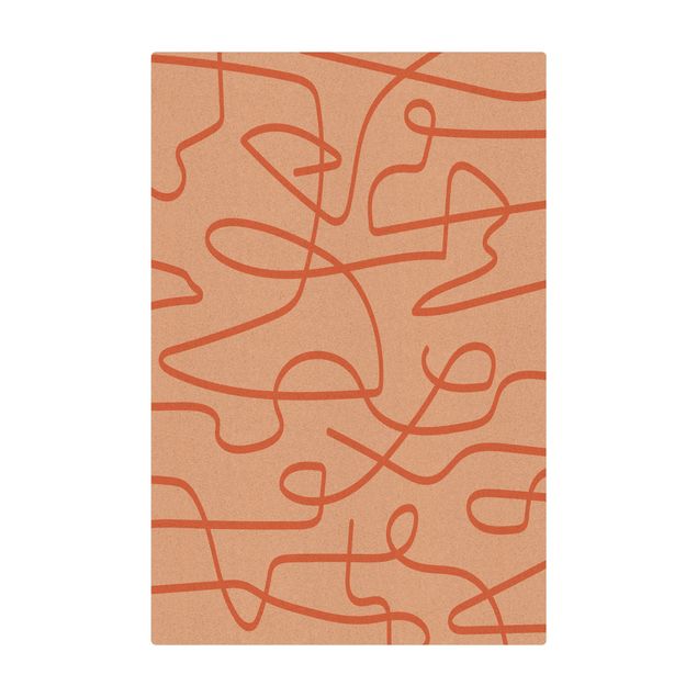 Tappetino di sughero - Fiume di linee astratto rosa - Formato verticale 2:3