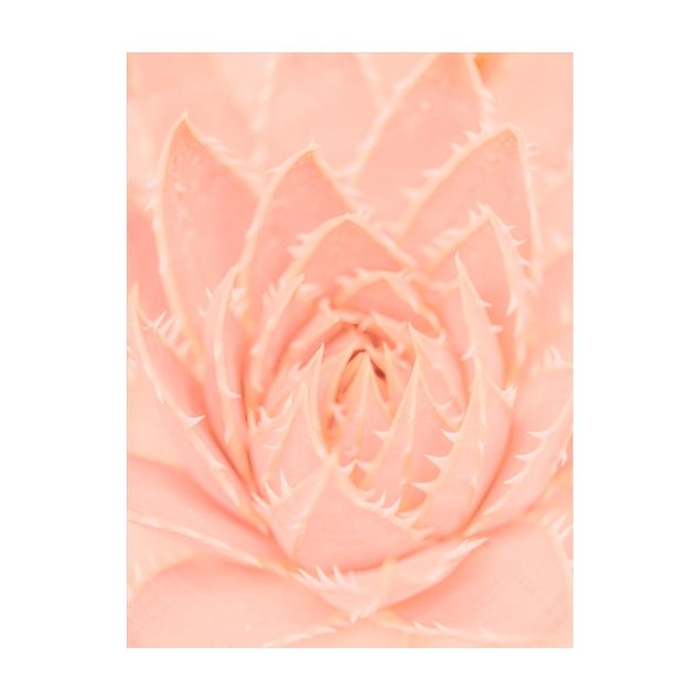 Tappeti con motivi naturali Agave magica floreale rosa chiaro