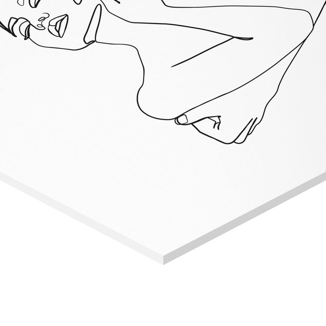 Quadri esagonali Line Art - Torso di donna Bianco e Nero