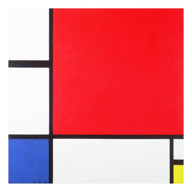 Quadri moderni per arredamento Piet Mondrian - Composizione con rosso, blu e giallo