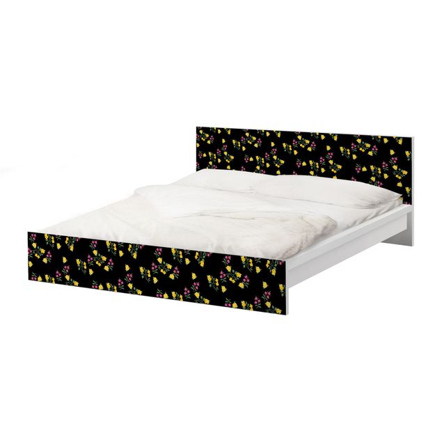 Carta adesiva per mobili IKEA - Malm Letto basso 180x200cm Mille Fleurs pattern
