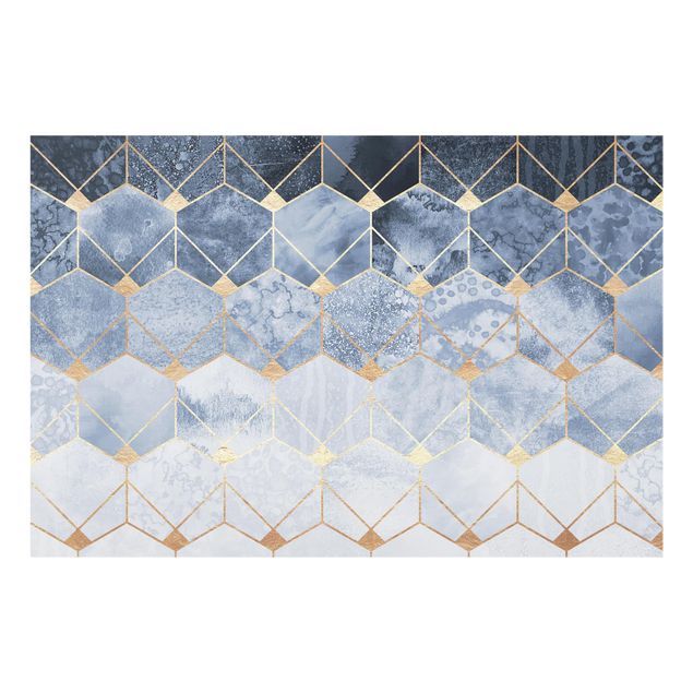 Quadri Elisabeth Fredriksson Art Déco - Geometria blu dorata