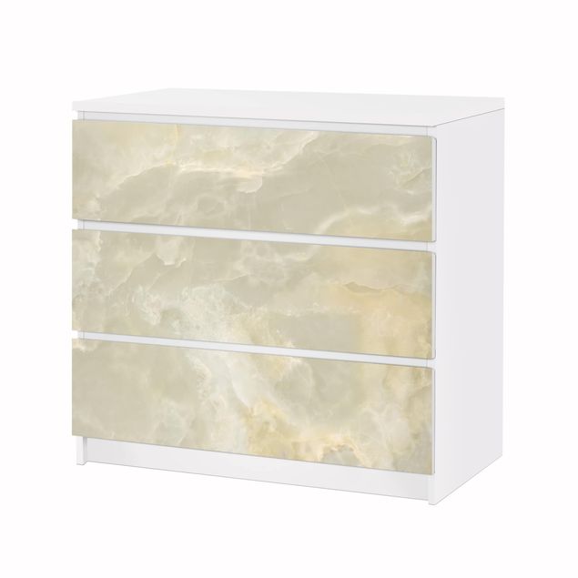Pellicole adesive per mobili cassettiera Malm IKEA Crema di marmo d'onice