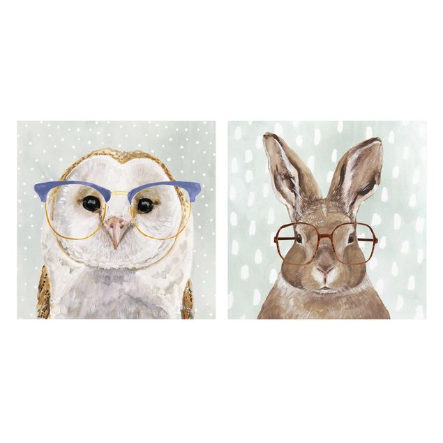 Stampe su tela animali Animali occhialuti Set I