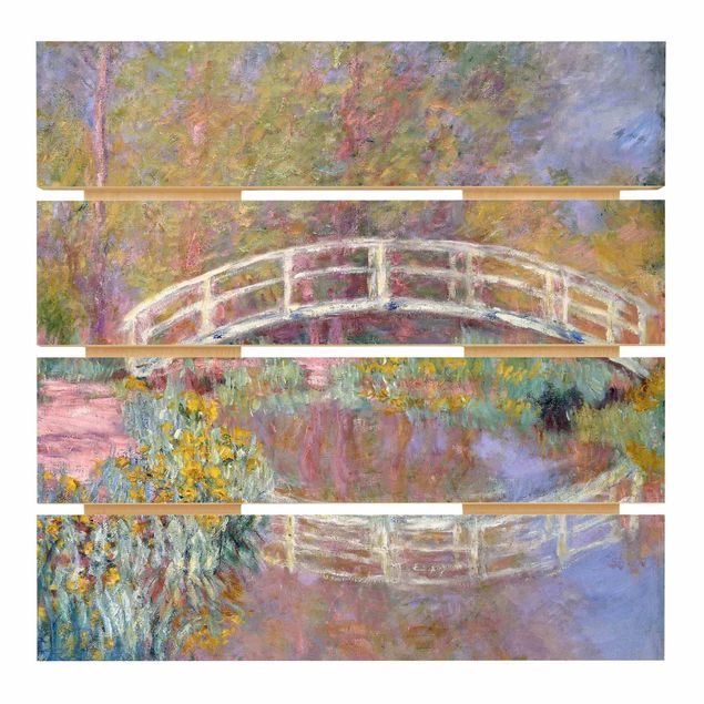 Quadri in legno con fiori Claude Monet - Ponte del giardino di Monet