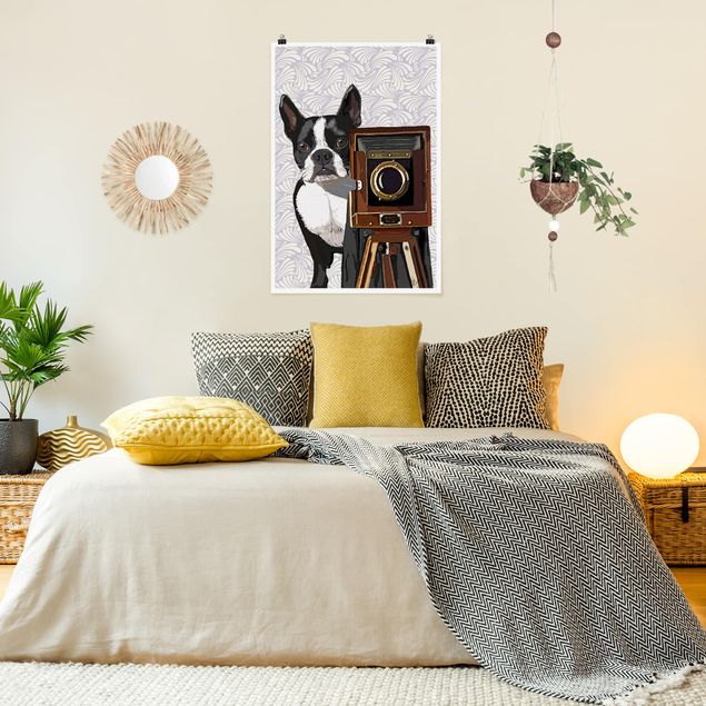 Poster retro style Fotografo di animali selvatici Terrier