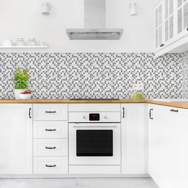 Rivestimenti per cucina con disegni Piastrelle mosaico grigio