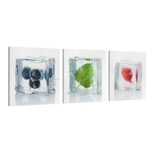 Quadri con frutta Frutta e melissa in cubetti di ghiaccio