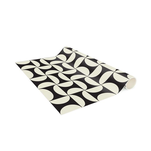 tappeto design moderno Piastrelle geometriche Archi Sabbia Con Bordo