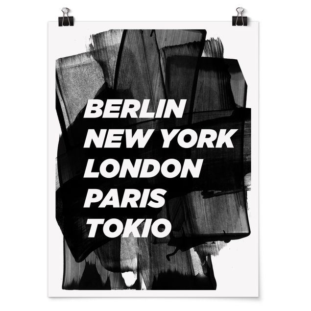 Quadri bianco e nero Berlino New York Londra