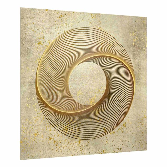 Quadri Andrea Haase Line Art Spirale circolare Oro