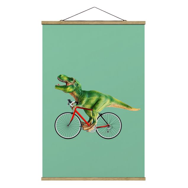 Quadri animali Dinosauro con bicicletta