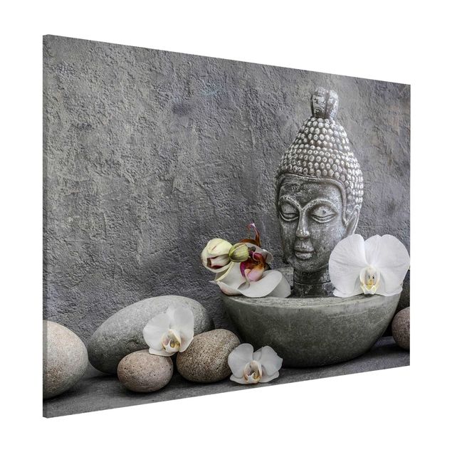 Quadro orchidea Buddha Zen, orchidea e pietra