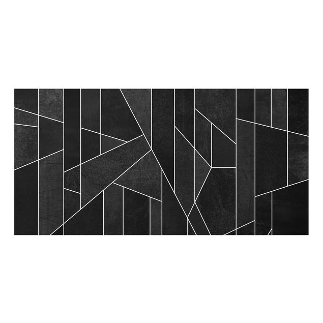 Quadri Elisabeth Fredriksson Acquerello geometrico in bianco e nero