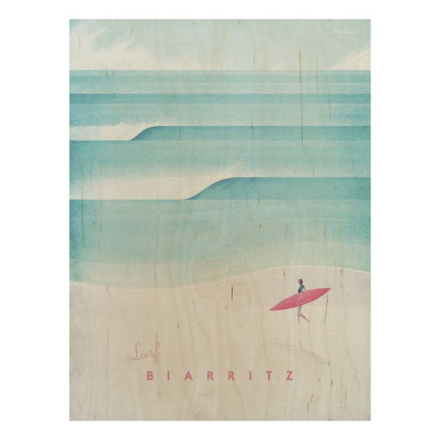 Quadri in legno con paesaggio Poster di viaggio - Biarritz