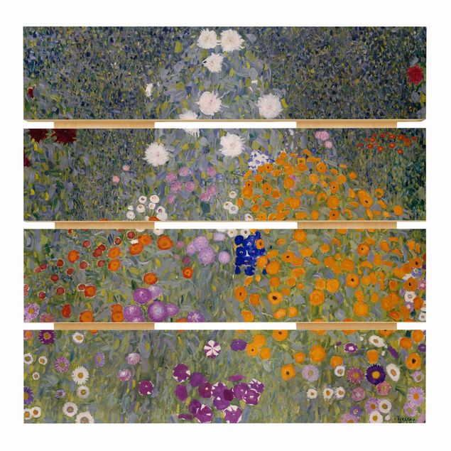 Quadri in legno con fiori Gustav Klimt - Giardino di casa