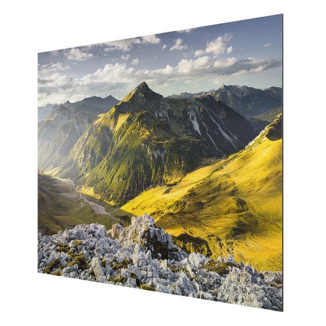 Quadro moderno Mountains and valley of the Lechtal Alps in Tirol