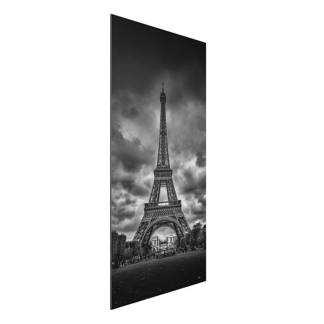 Quadri moderni   Torre Eiffel davanti alle nuvole in bianco e nero