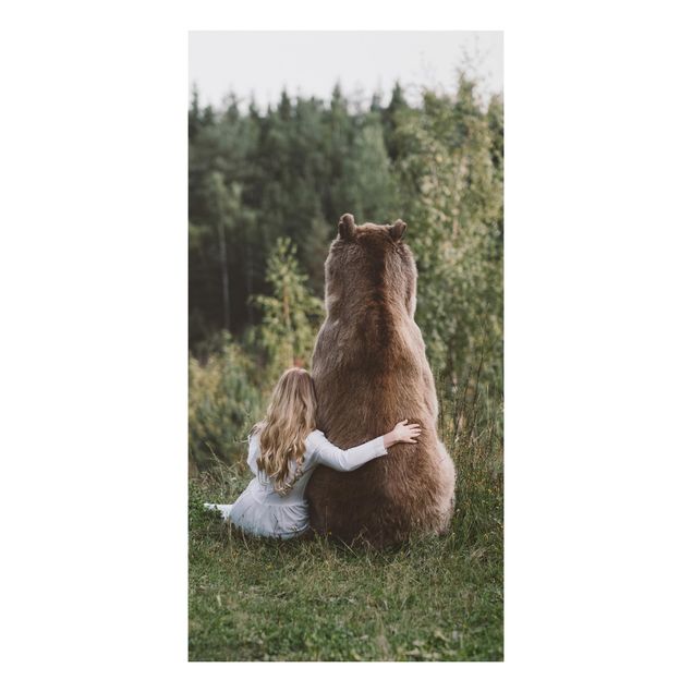 Quadro con orso Ragazza con orso marrone