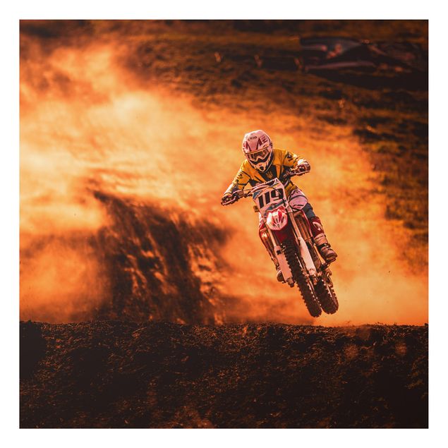 Quadro ritratto Motocross nella polvere