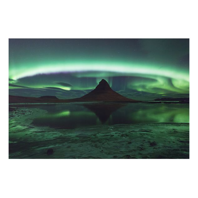 Quadro montagna L'aurora boreale in Islanda
