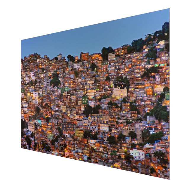 Quadri marroni Rio De Janeiro Favela tramonto