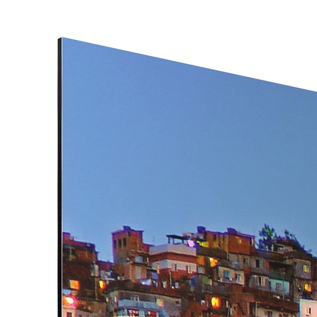 Stampa su alluminio Rio De Janeiro Favela tramonto