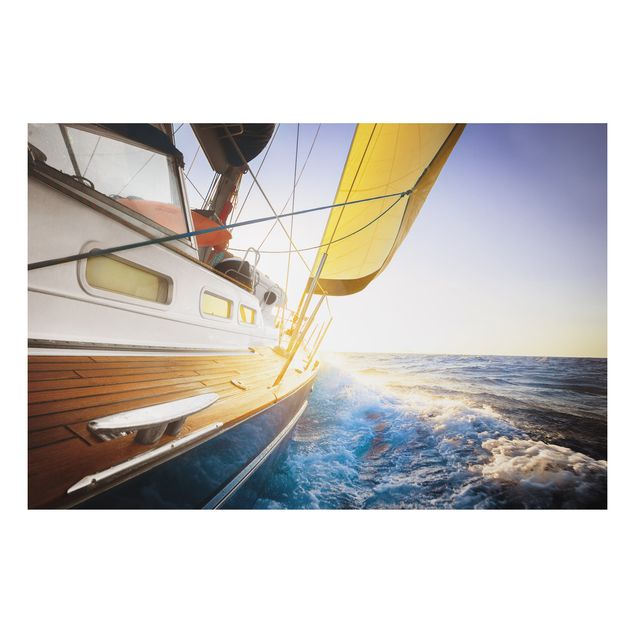 Quadro paesaggio Barca a vela sull'oceano blu in pieno sole
