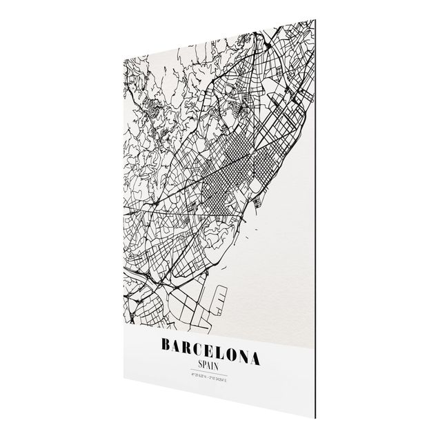 Quadro planisfero Mappa di Barcellona - Classica