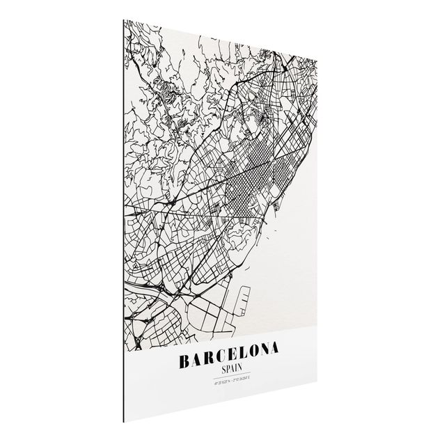 Quadri moderni per arredamento Mappa di Barcellona - Classica