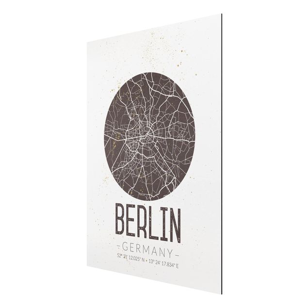 Quadri mappamondo Mappa della città di Berlino - Retrò