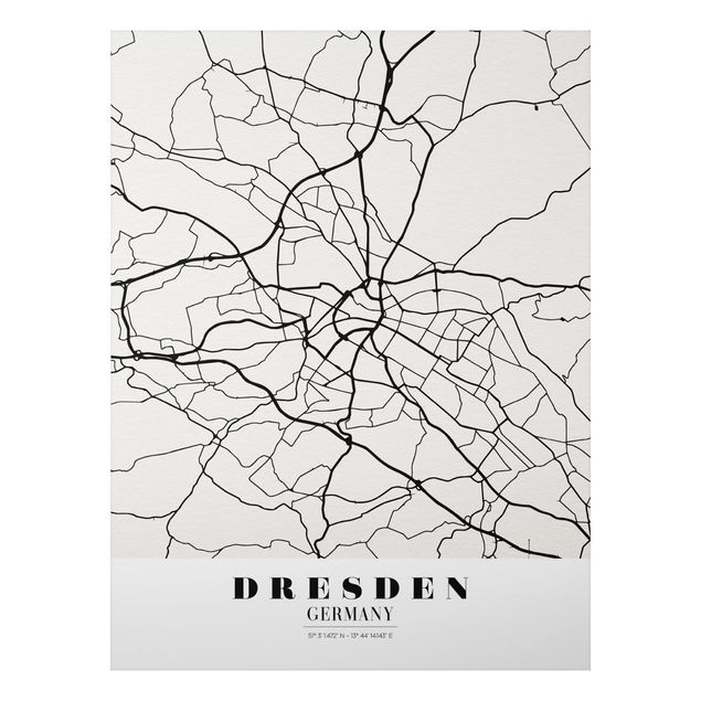 Quadri in bianco e nero Mappa di Dresda - Classica