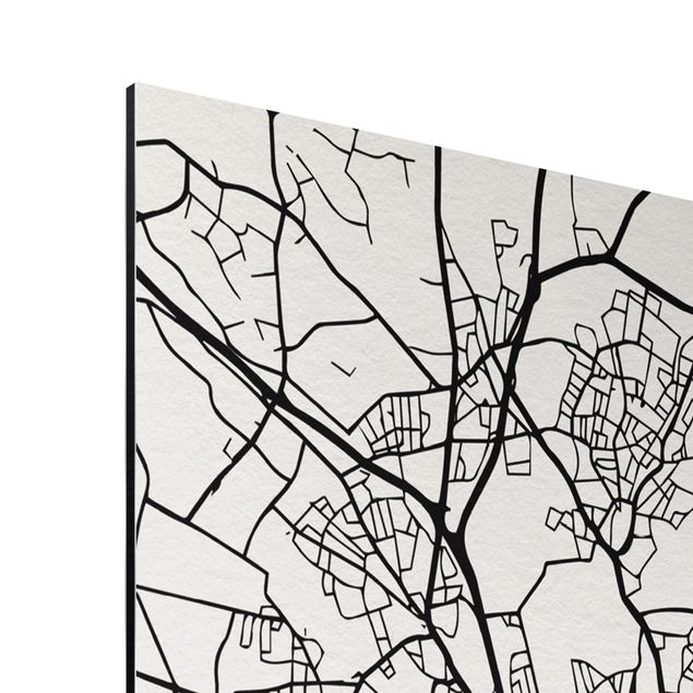 Stampa su alluminio Mappa di Amburgo - Classica