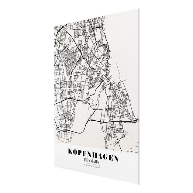 Quadro mappamondo Mappa di Copenaghen - Classica