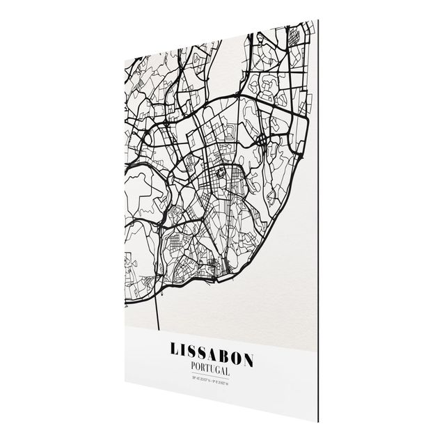 Quadri mappamondo Mappa di Lisbona - Classica