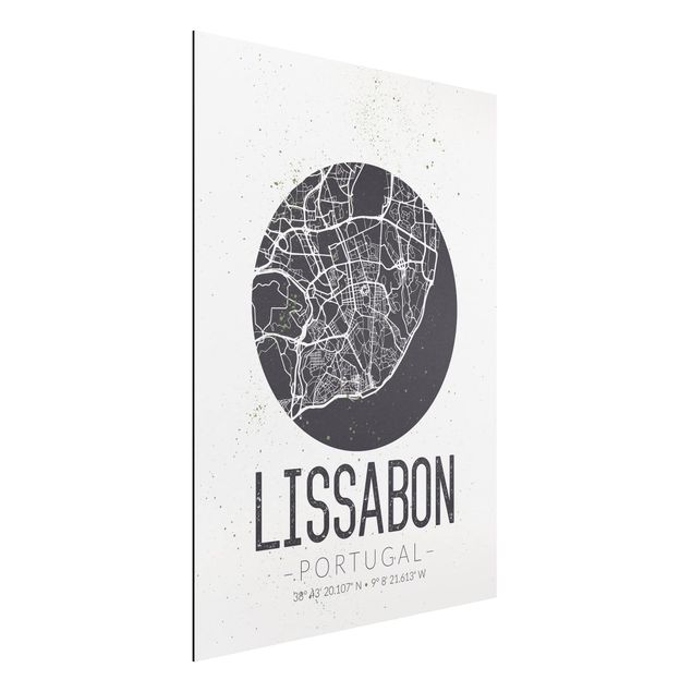 Quadro moderno Mappa di Lisbona - Retrò