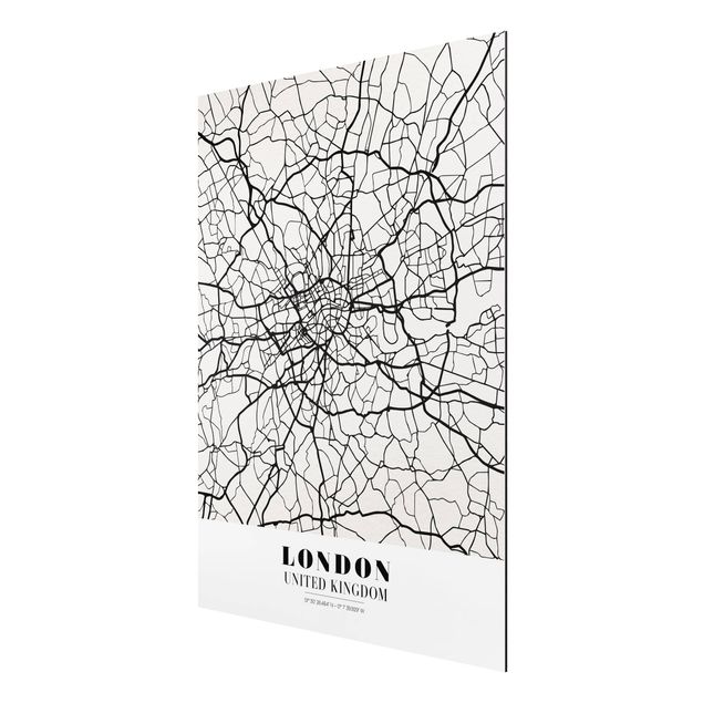 Quadri in bianco e nero Mappa di Londra - Classica