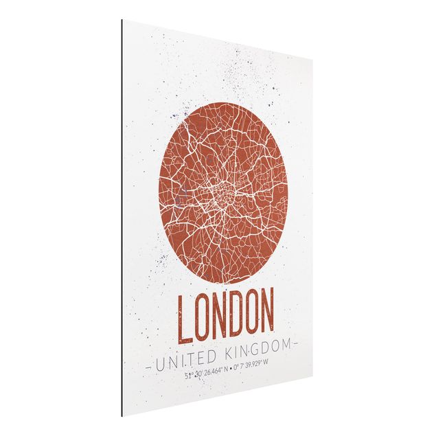 Quadri di Londra Mappa della città di Londra - Retrò