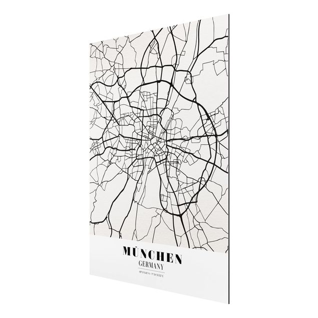 Quadro planisfero Mappa di Monaco di Baviera - Classica