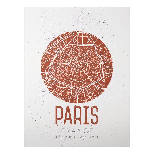 Quadri moderni   Mappa della città di Parigi - Retrò